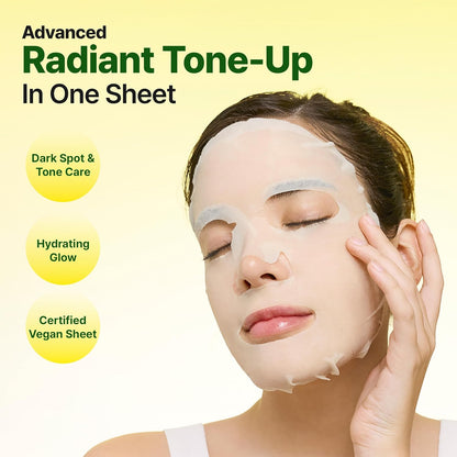 GOODAL Green Tangerine Vita C Dark Spot Care Serum Sheet Mask – Brightening Vitamin C Sheet Mask