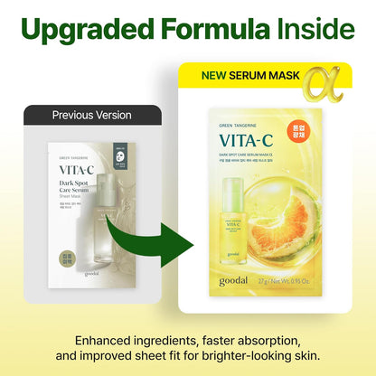 GOODAL Green Tangerine Vita C Dark Spot Care Serum Sheet Mask – Brightening Vitamin C Sheet Mask