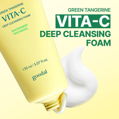 GOODAL Green Tangerine Vitamin C Deep Cleansing Foam – Brightening Cleanser with Niacinamide & Panthenol