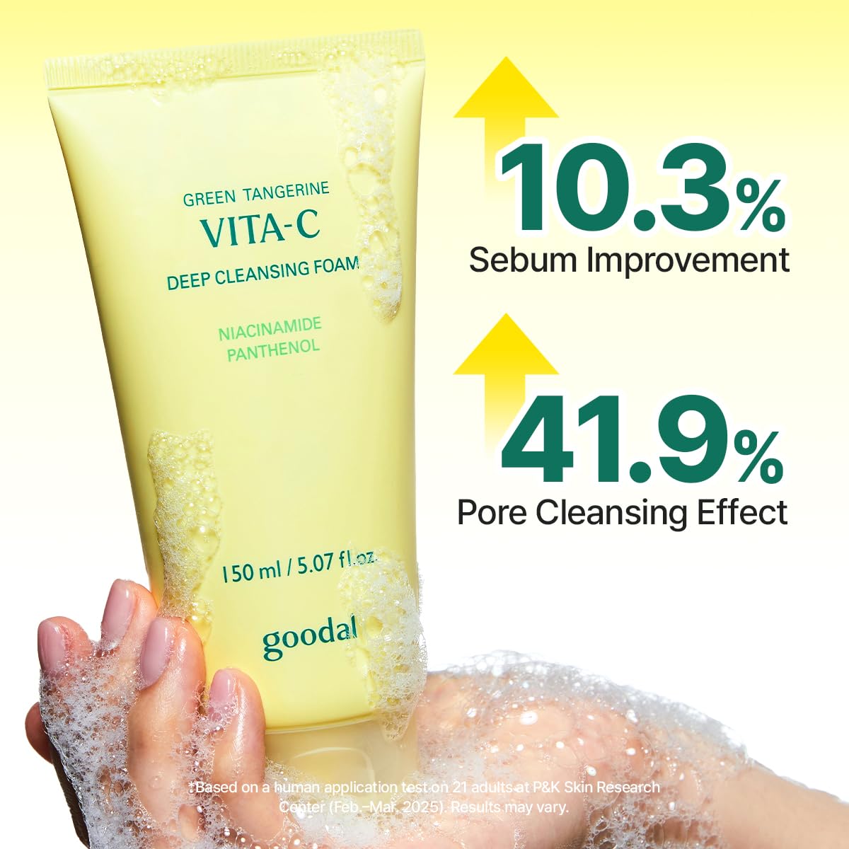 GOODAL Green Tangerine Vitamin C Deep Cleansing Foam – Brightening Cleanser with Niacinamide & Panthenol