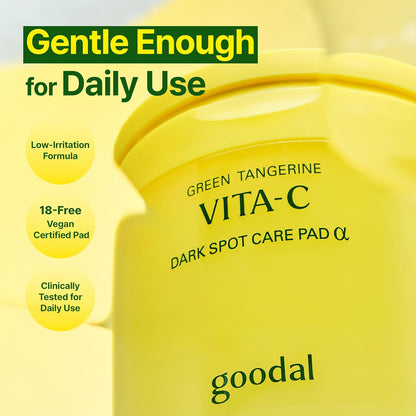 GOODAL Green Tangerine Vita C Toner Pads Alpha – Brightening Vita C Dark Spot Care Pad Alpha